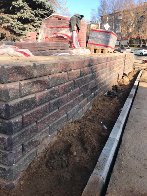 Забор «‎BRICK»‎ Красный-венге