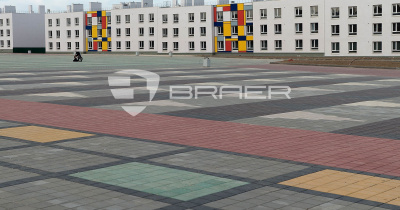 Тротуарная плитка «Лувр», Серый, 200x200