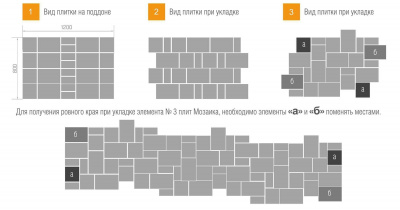Тротуарная плитка «Мозайка», Серый