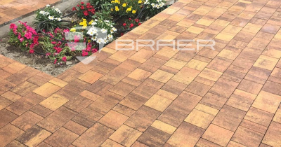Тротуарная плитка Старый город «Ландхаус», Color Mix «Каштан», h=80 мм
