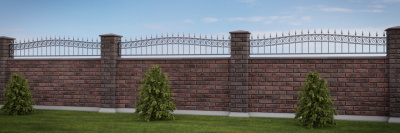 Забор «‎BRICK»‎ Красный-венге